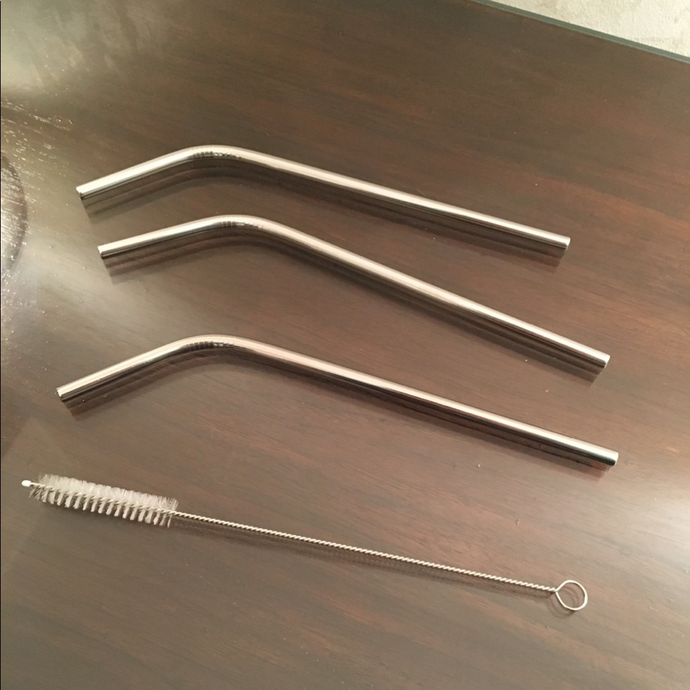 Brand New! 3 STAINLESS STEEL STRAWS with Cleaner - Picture 3 of 7